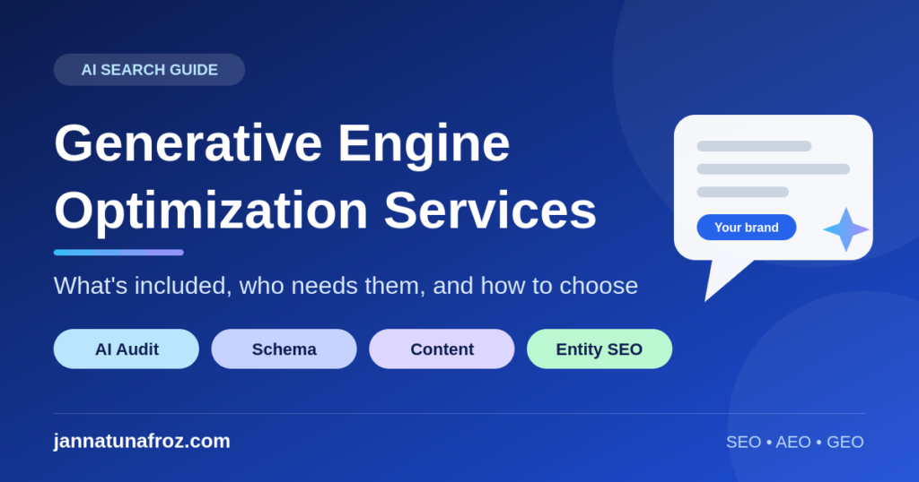 Generative engine optimization services: what's included and how to choose